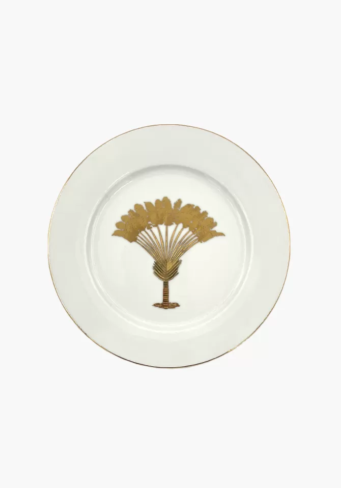 Atalus Assiette En Porcelaine Dattier Doré Sale