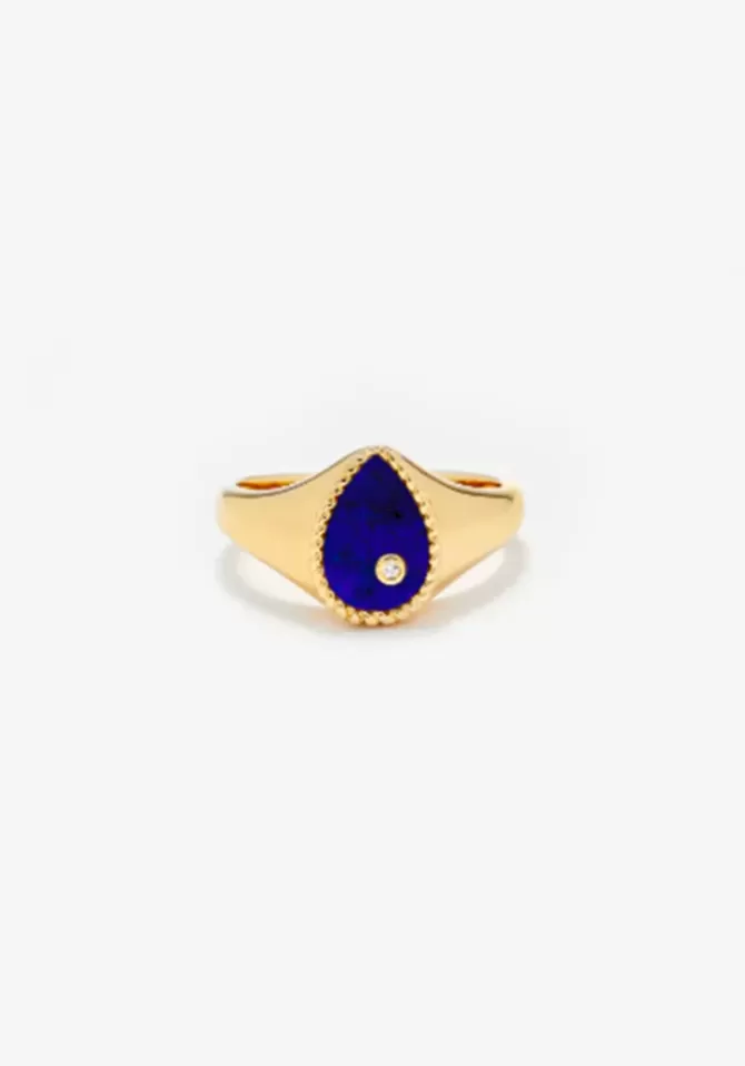 Yvonne Léon Bague Baby Chevalière Poire Lapis Shop
