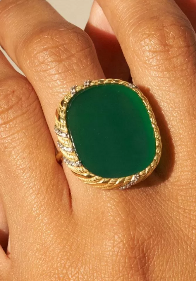 Be Maad Bague Dona Onyx Vert New