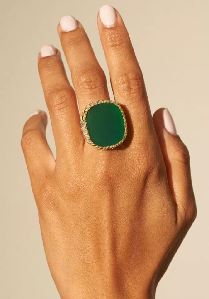 Be Maad Bague Dona Onyx Vert New