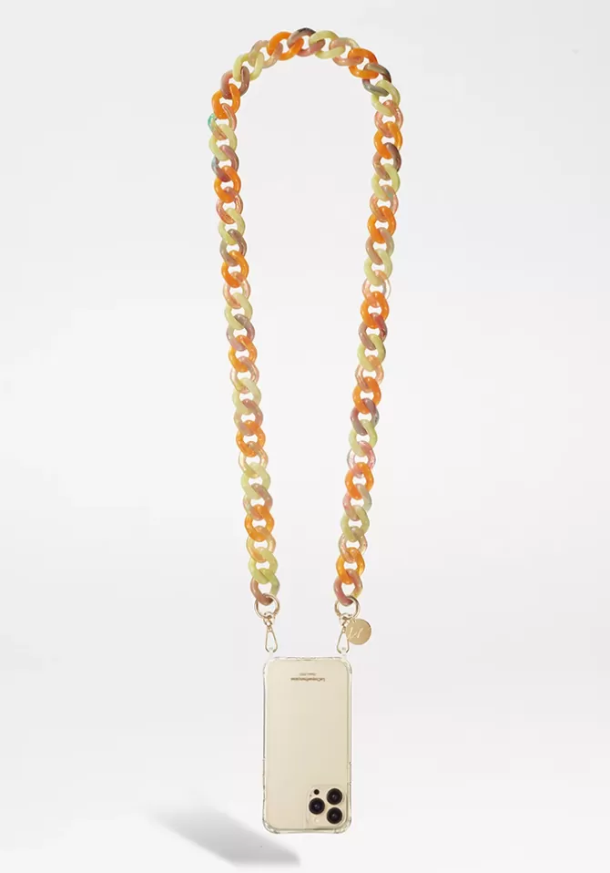 La Coque Française Bijou De Téléphone Gia Dégradé Corail Et Jaune New