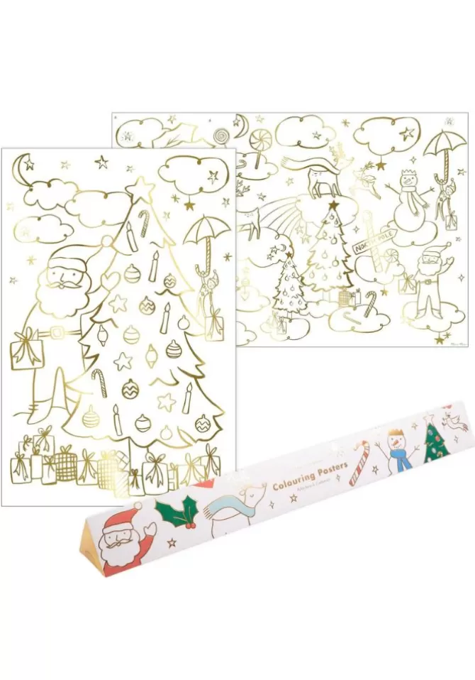 Meri Meri Boite De 2 Affiches De Noel A Colorier Shop