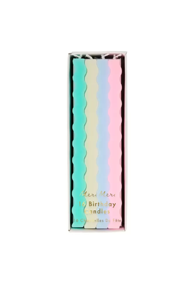 Meri Meri Boite De 16 Bougies Ondulées Multicolores Pastels Online