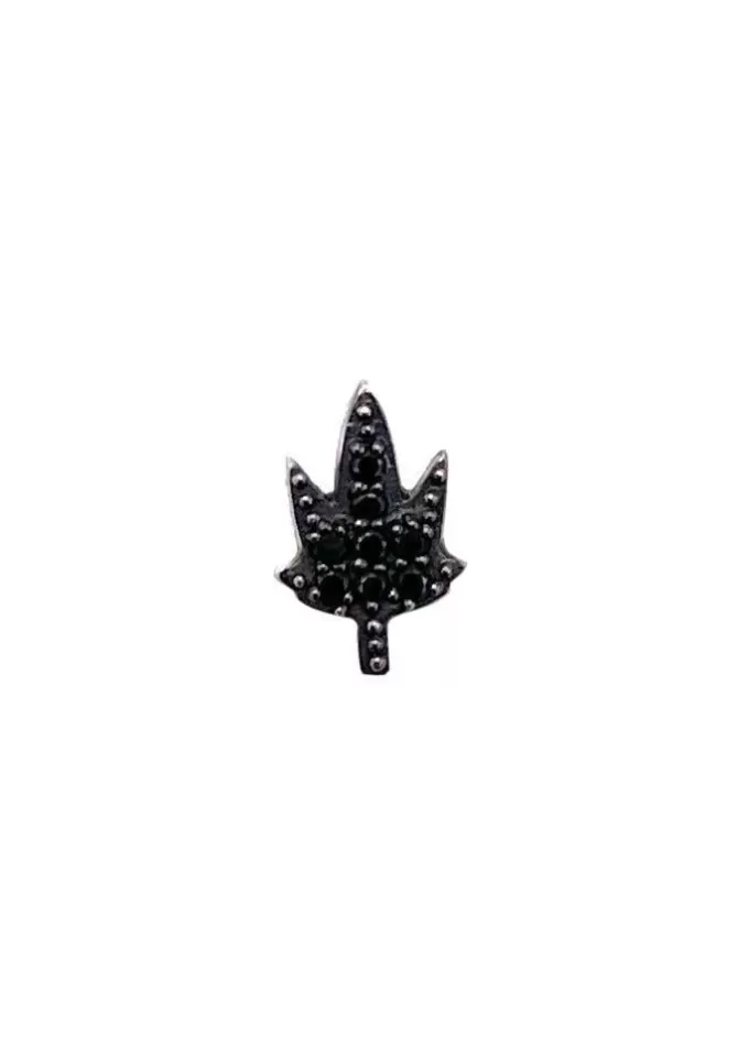 Feidt Boucle D'Oreille Cannabis Diamants Noirs Best