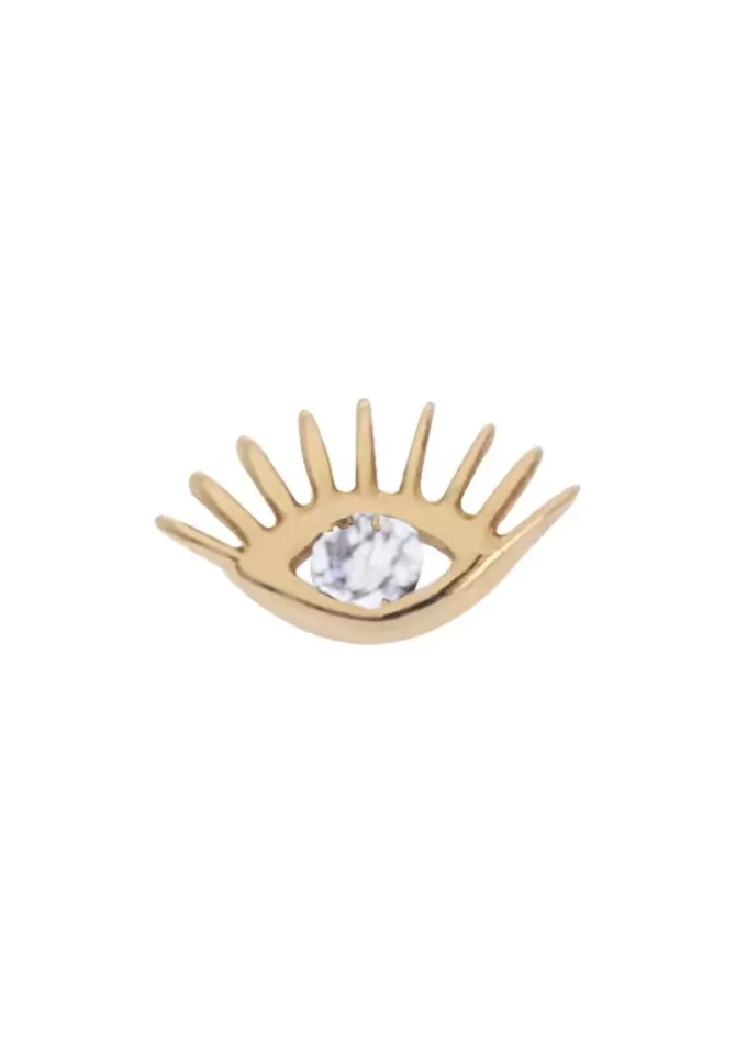 Kismet By Milka Boucle D'Oreille Evil Eye Or Rose Et Diamant Blanc Store