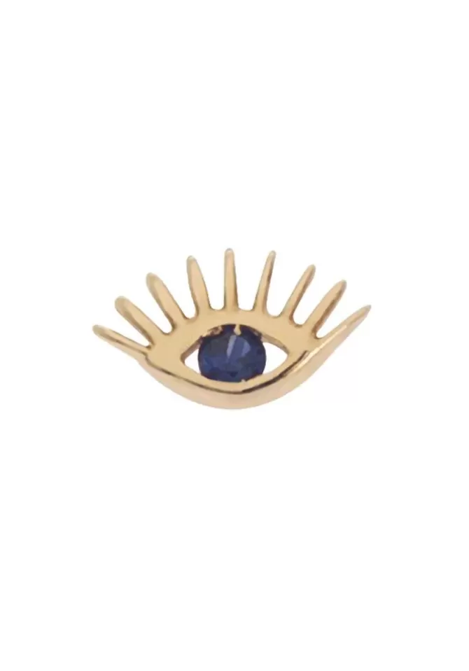 Kismet By Milka Boucle D'Oreille Puce Evil Eye Or Rose Et Saphir Best