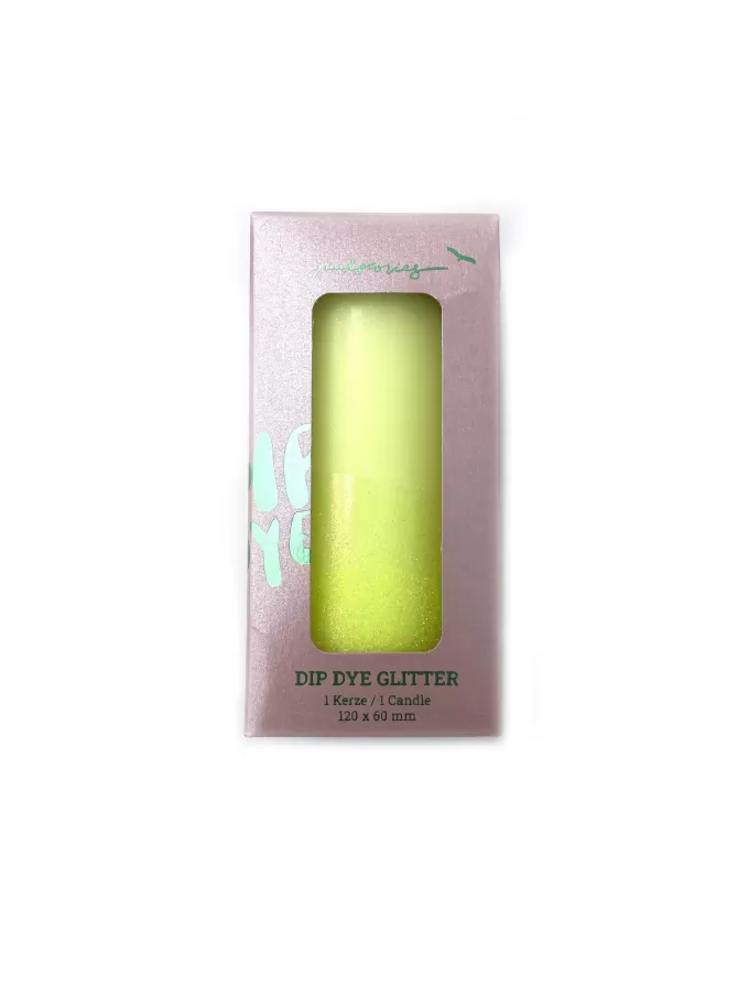 Blush Sélection Décoration Bougie Dip Dye Glitter Yellow Clearance