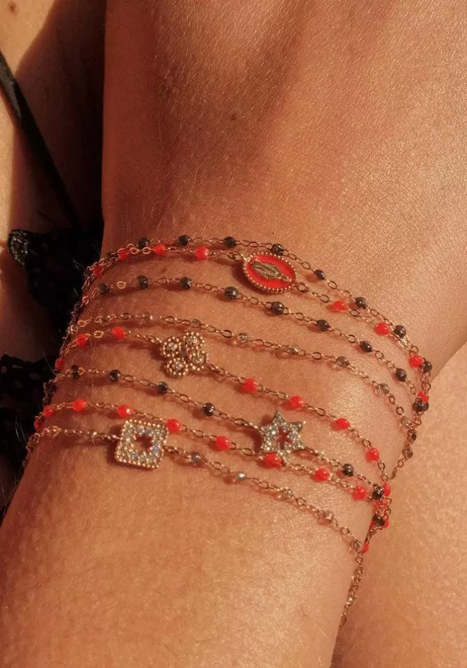 Gigi Clozeau Bracelet Classique Gigi Or Rose Et Résines Quartz 17cm Clearance
