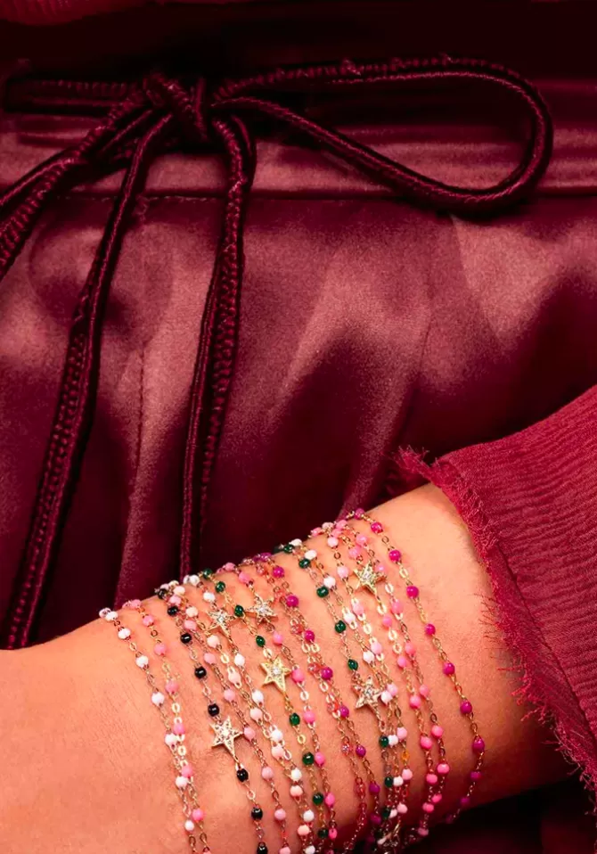 Gigi Clozeau Bracelet Classique Gigi Or Rose Et Résines Rose Bébé 15cm Fashion