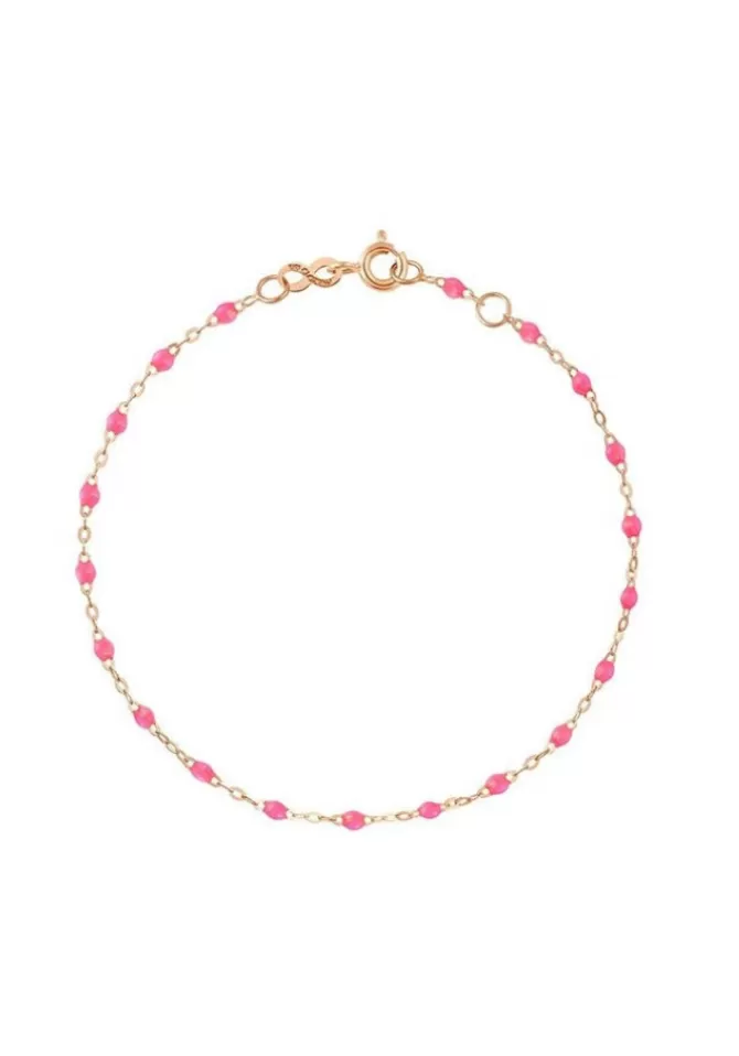 Gigi Clozeau Bracelet Classique Gigi Or Rose Et Résines Rose Fluo 17cm Hot