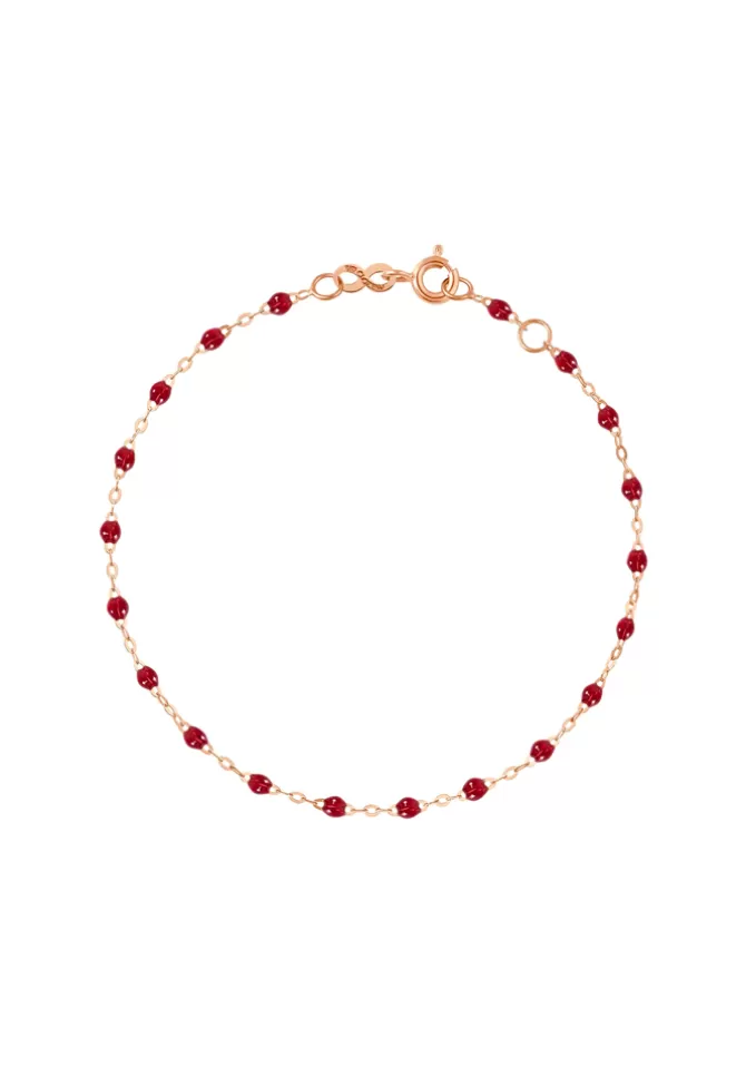 Gigi Clozeau Bracelet Classique Gigi Or Rose Et Résines Rouge 15cm Outlet