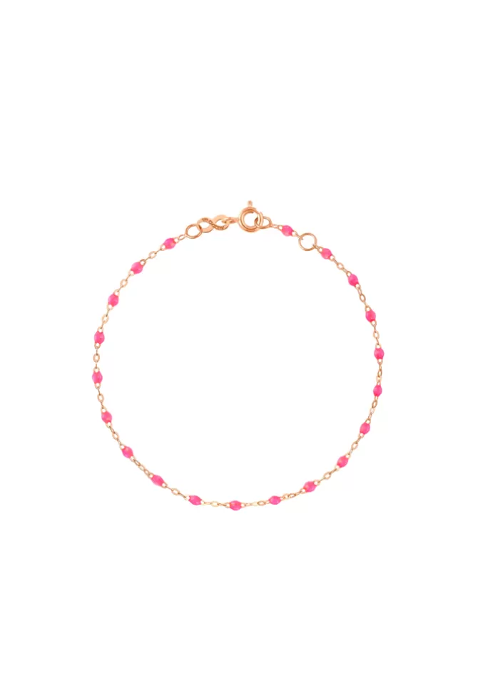Gigi Clozeau Bracelet Enfant Classique Gigi Or Rose Et Résines Rose Fluo 13cm Discount