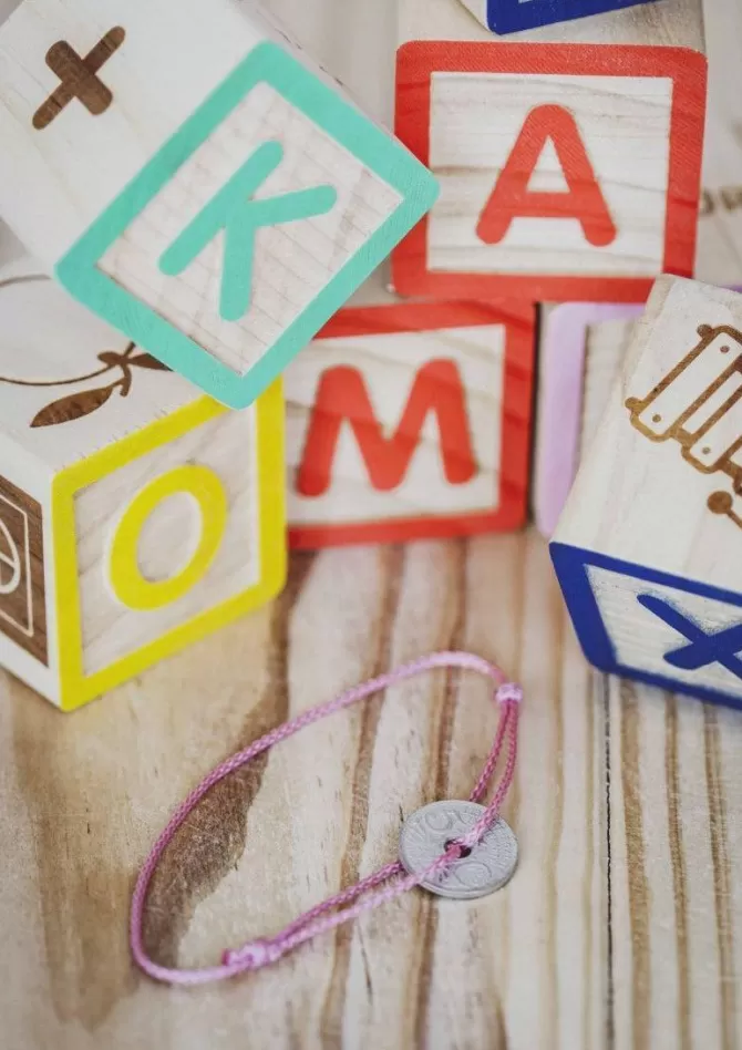 Le Sou Français Bracelet Enfant Malo 5cts Argent Cordon Rose Sale