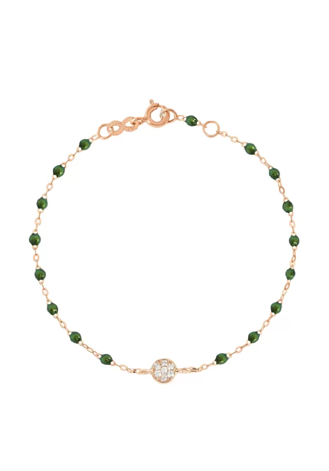 Gigi Clozeau Bracelet Puce Diamants Or Rose Et Résine Scarabée 17cm Cheap