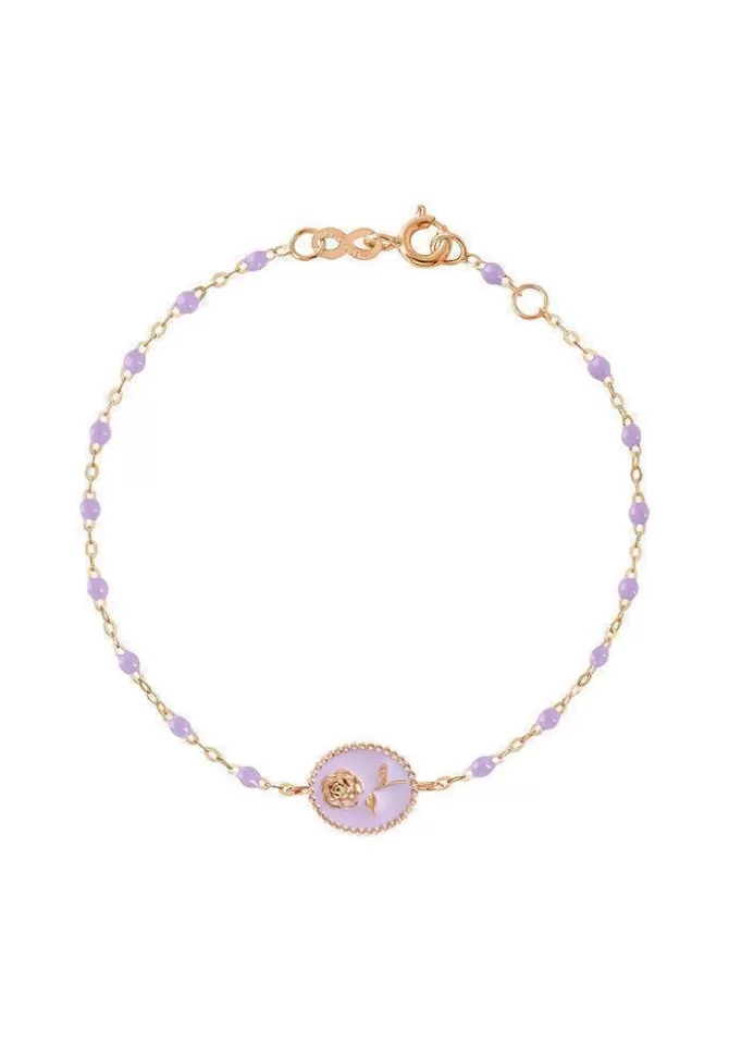 Gigi Clozeau Bracelet Rose En Or Rose Et Résines Parme 17cm Clearance