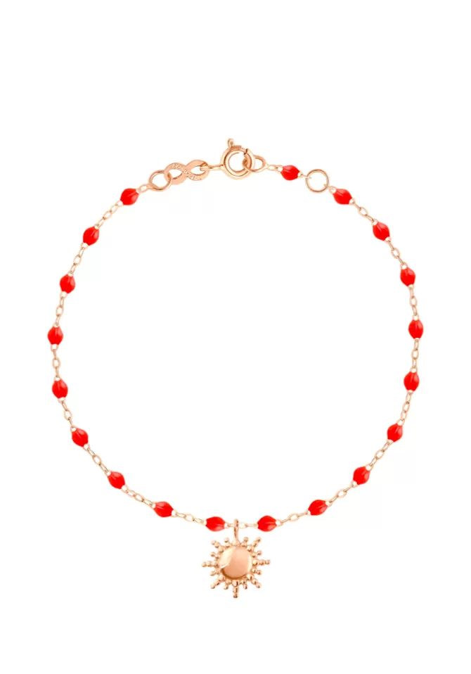 Gigi Clozeau Bracelet Soleil Or Rose Et Résines Corail 17cm New