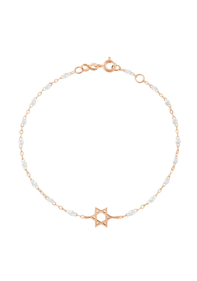 Gigi Clozeau Bracelet Étoile De David Or Rose Et Résines Blanche 15cm Best Sale