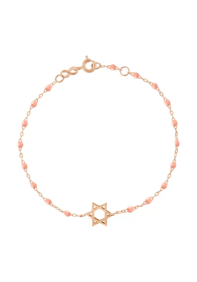 Gigi Clozeau Bracelet Étoile De David Or Rose Et Résines Saumon 15cm Flash Sale