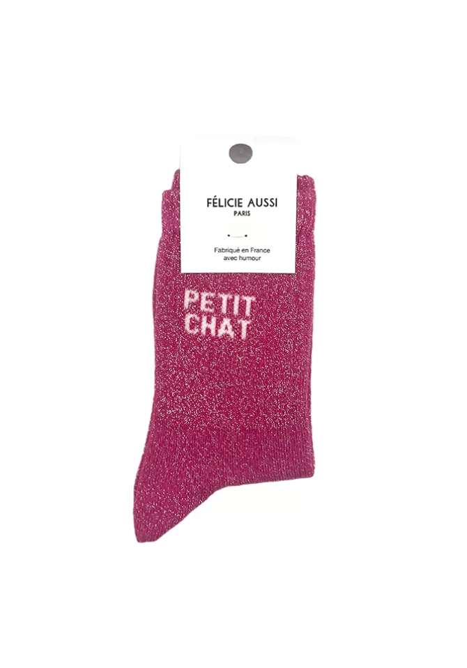 Félicie Aussi Chaussettes Enfant Petit Chat Paillettes Cheap