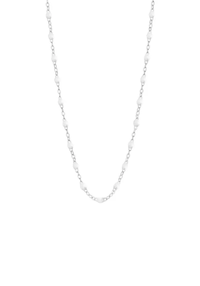 Gigi Clozeau Collier Classique Gigi Or Blanc Et Résines Blanc 42 cm Discount