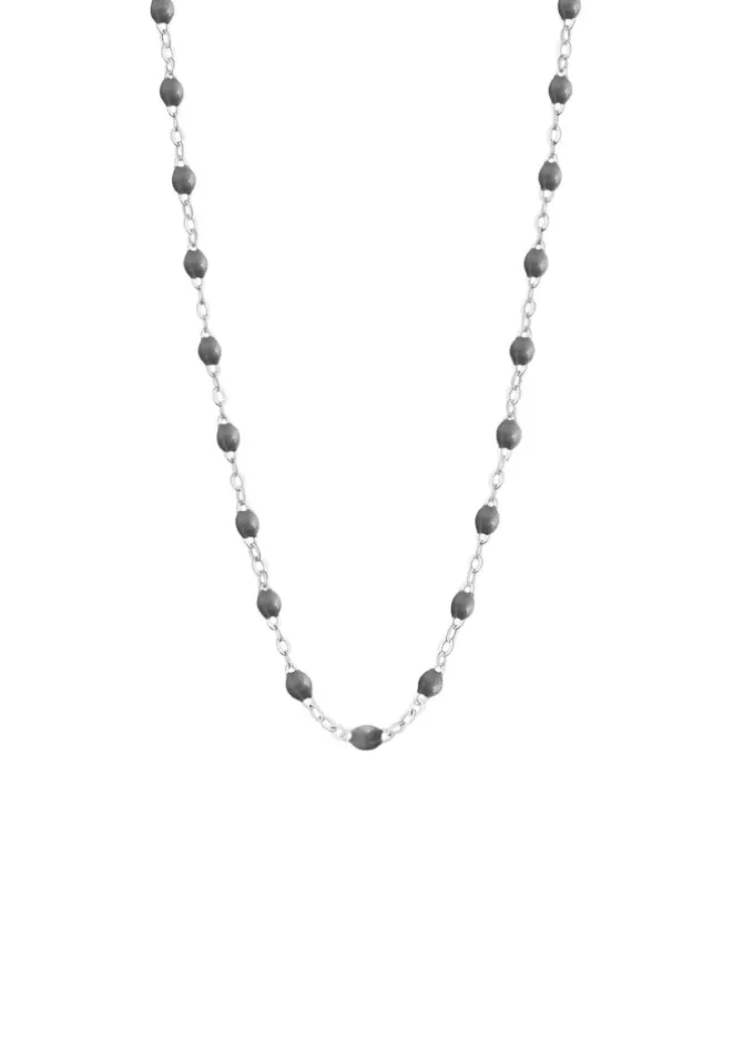 Gigi Clozeau Collier Classique Gigi Or Blanc Et Résines Gris Foncé 42cm Best