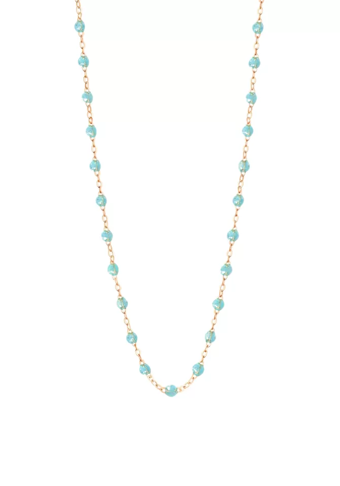 Gigi Clozeau Collier Classique Gigi Or Rose Et Résine Aqua 42 cm Online