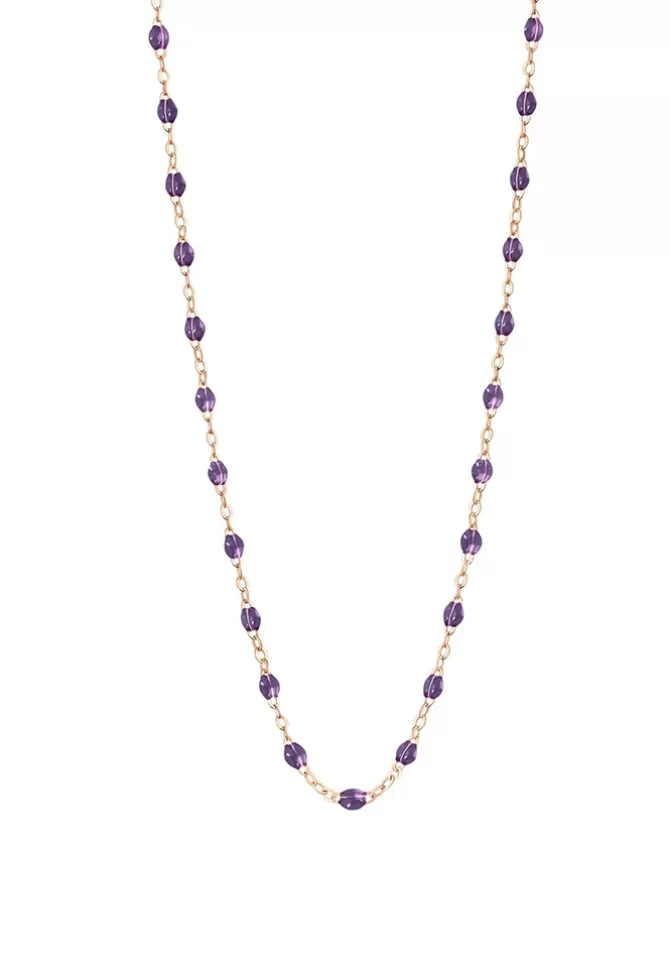 Gigi Clozeau Collier Classique Gigi Or Rose Et Résine Violette 50cm Sale