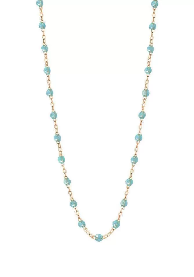 Gigi Clozeau Collier Classique Gigi Or Rose Et Résines Aqua 50cm Online