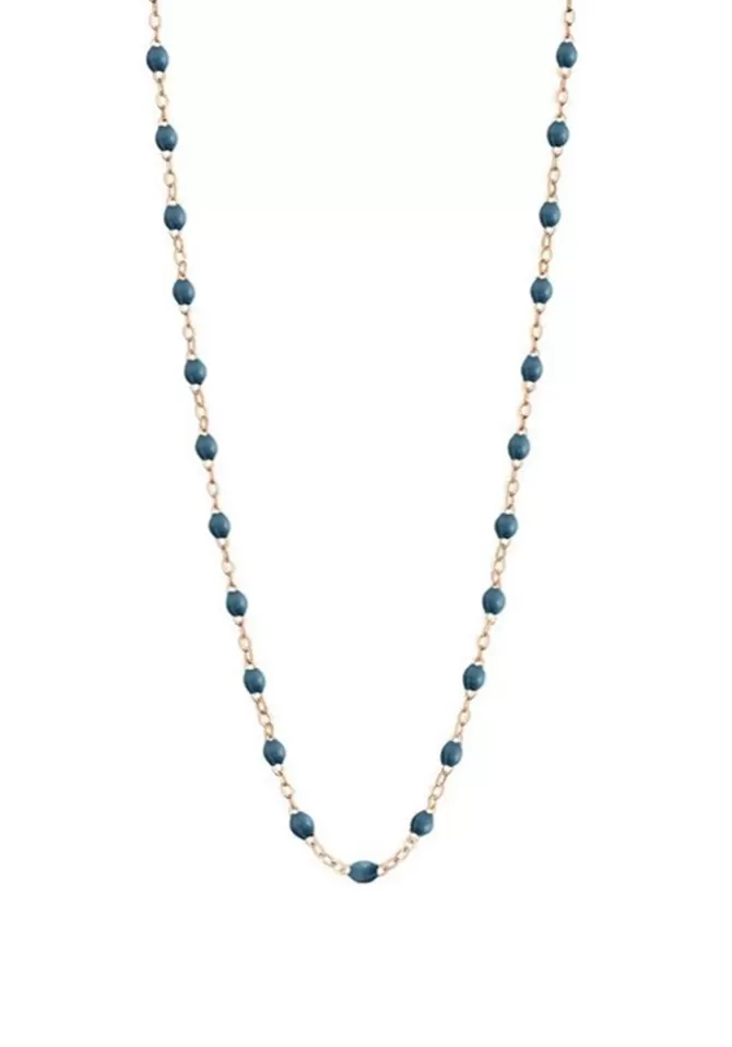 Gigi Clozeau Collier Classique Gigi Or Rose Et Résines Bleu Céleste 50cm Flash Sale