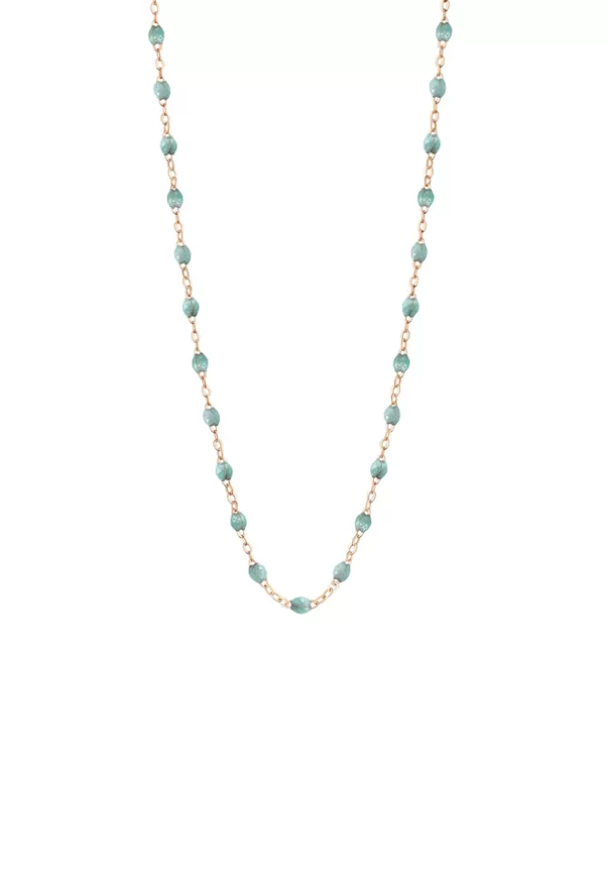 Gigi Clozeau Collier Classique Gigi Or Rose Et Résines Bleu Glacier 42cm Discount