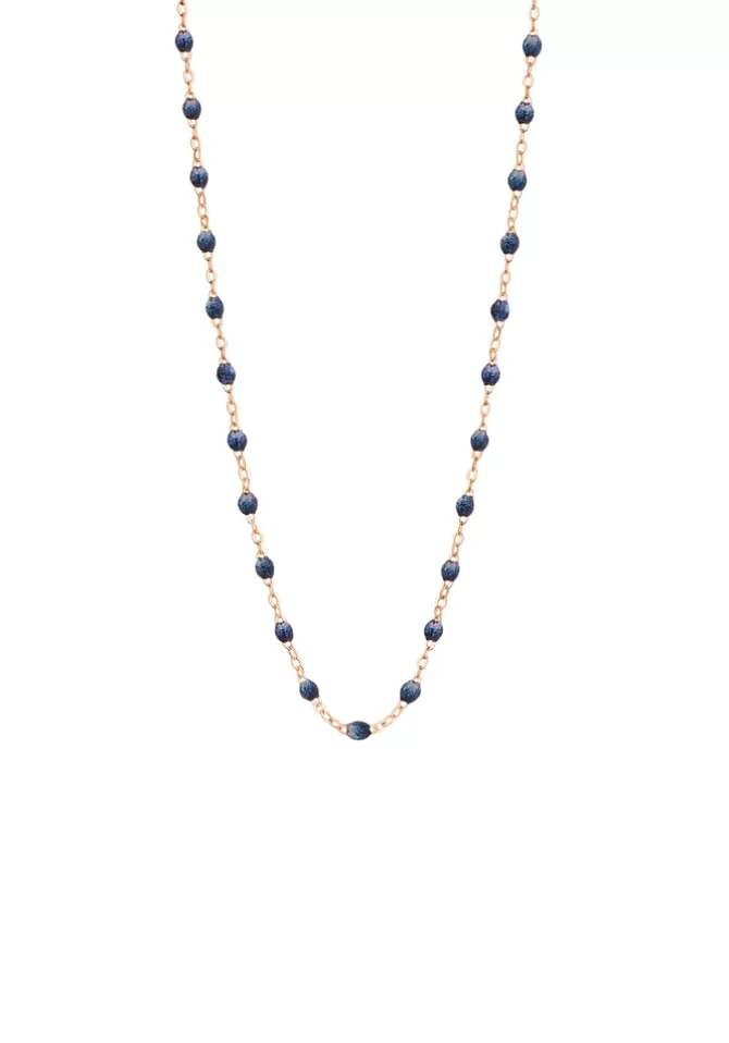 Gigi Clozeau Collier Classique Gigi Or Rose Et Résines Bleu Nuit 42cm Clearance