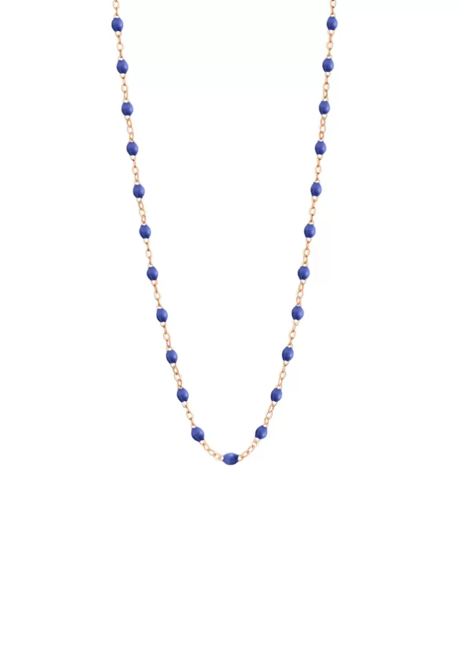 Gigi Clozeau Collier Classique Gigi Or Rose Et Résines Bleuet 42cm Store