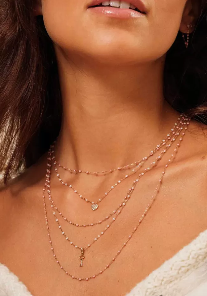 Gigi Clozeau Collier Classique Gigi Or Rose Et Résines Blush 45cm Clearance