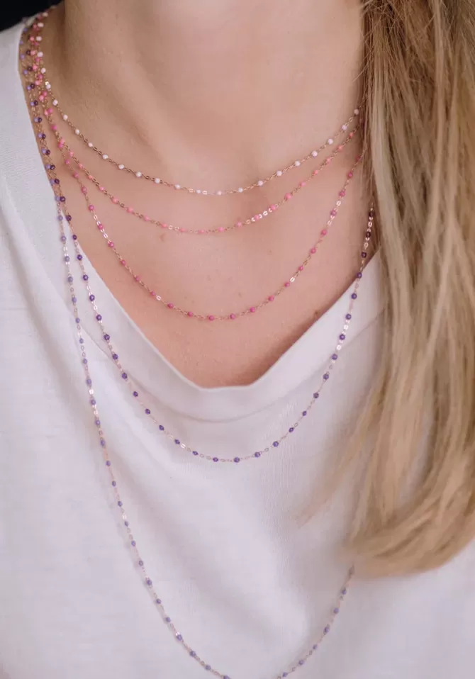 Gigi Clozeau Collier Classique Gigi Or Rose Et Résines Bonbon 42cm Sale