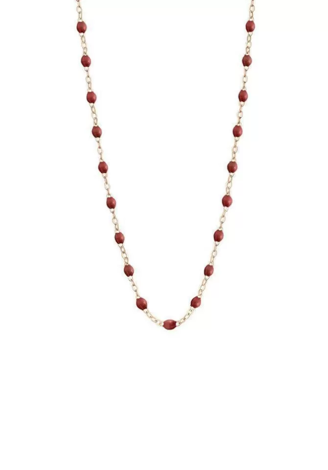 Gigi Clozeau Collier Classique Gigi Or Rose Et Résines Bordeaux 42cm Cheap