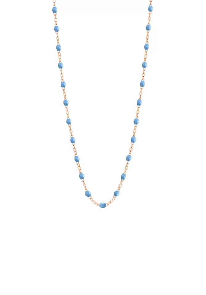 Gigi Clozeau Collier Classique Gigi Or Rose Et Résines Ciel 42cm New