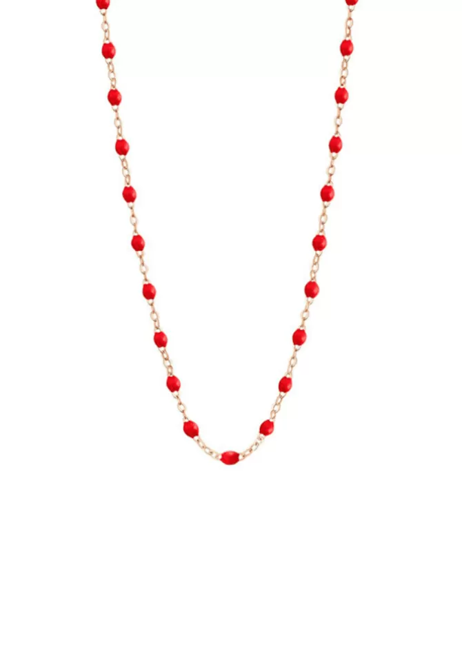 Gigi Clozeau Collier Classique Gigi Or Rose Et Résines Coquelicot 42cm Flash Sale