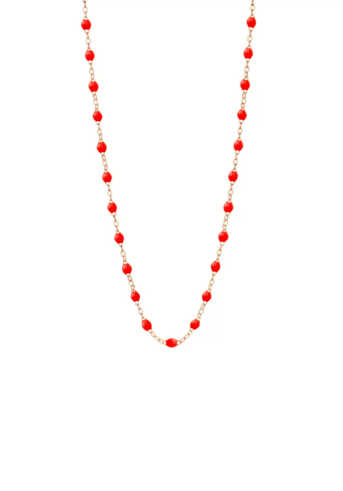 Gigi Clozeau Collier Classique Gigi Or Rose Et Résines Corail 42cm Fashion