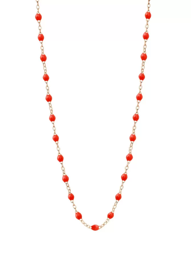 Gigi Clozeau Collier Classique Gigi Or Rose Et Résines Corail 50cm Discount