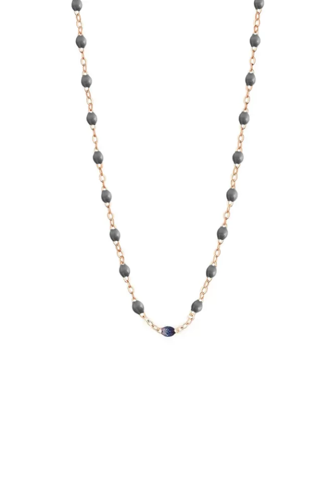 Gigi Clozeau Collier Classique Gigi Or Rose Et Résines Gris Foncé 42cm Hot