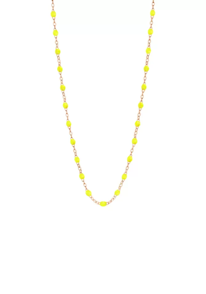 Gigi Clozeau Collier Classique Gigi Or Rose Et Résines Jaune Fluo 42cm Best Sale