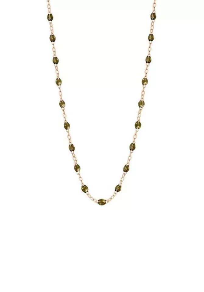 Gigi Clozeau Collier Classique Gigi Or Rose Et Résines Kaki 42cm Hot