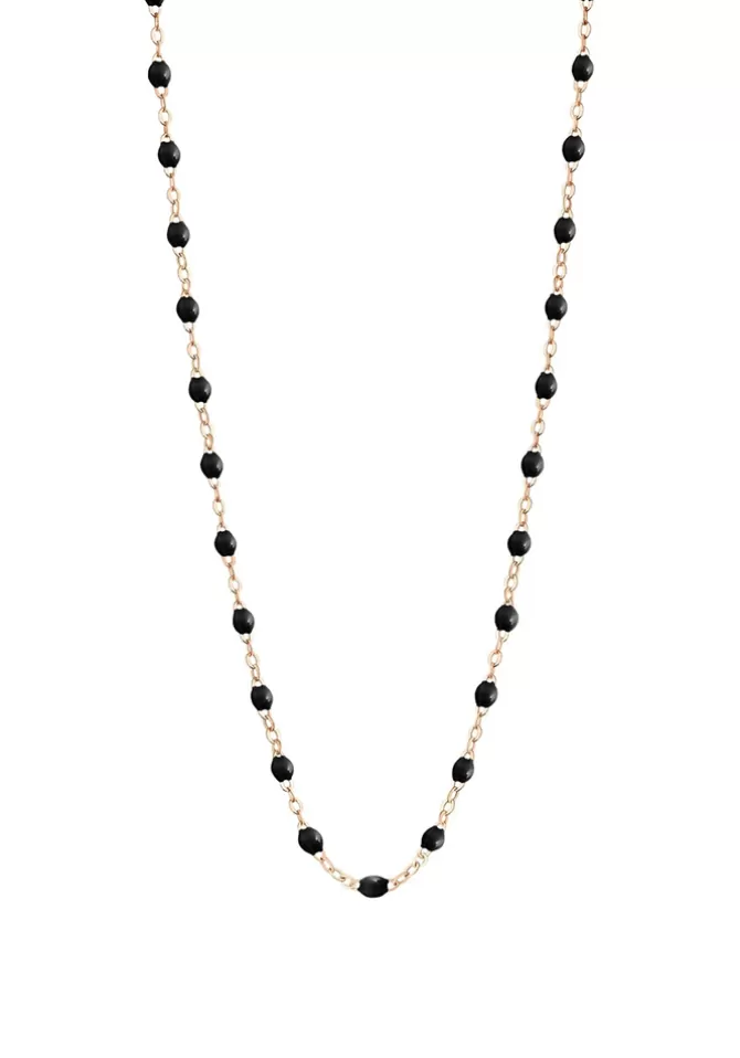 Gigi Clozeau Collier Classique Gigi Or Rose Et Résines Noir 50cm New