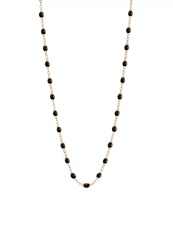 Gigi Clozeau Collier Classique Gigi Or Rose Et Résines Noires 45cm New