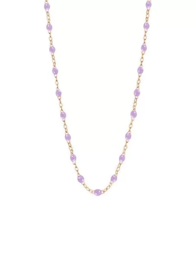 Gigi Clozeau Collier Classique Gigi Or Rose Et Résines Parme 42cm Clearance