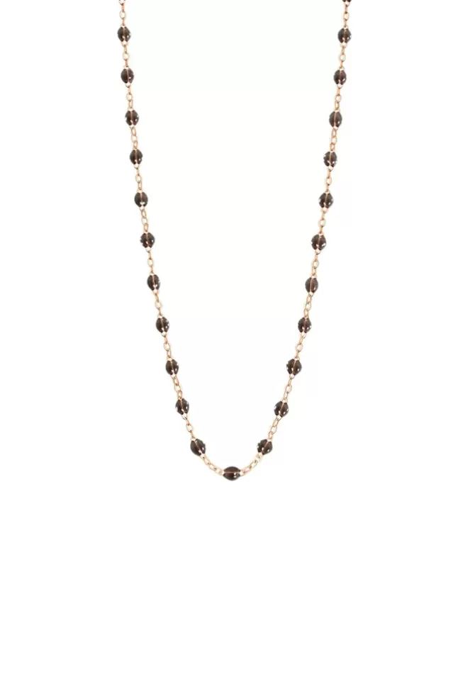 Gigi Clozeau Collier Classique Gigi Or Rose Et Résines Quartz 42cm New