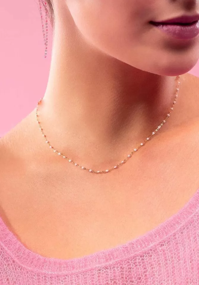 Gigi Clozeau Collier Classique Gigi Or Rose Et Résines Rose Bébé 42cm Flash Sale