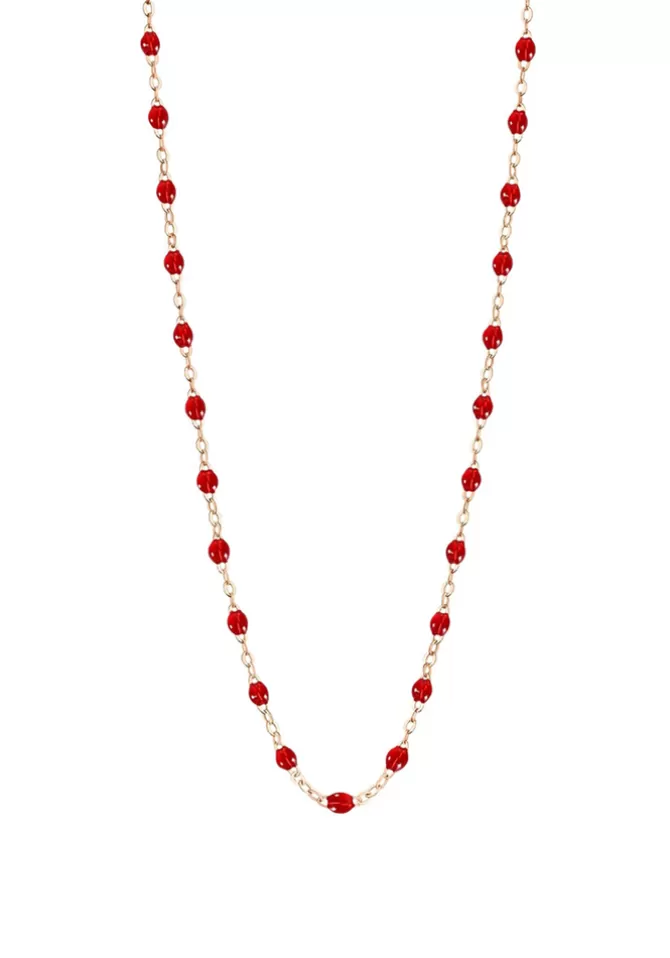 Gigi Clozeau Collier Classique Gigi Or Rose Et Résines Rubis 50cm Online