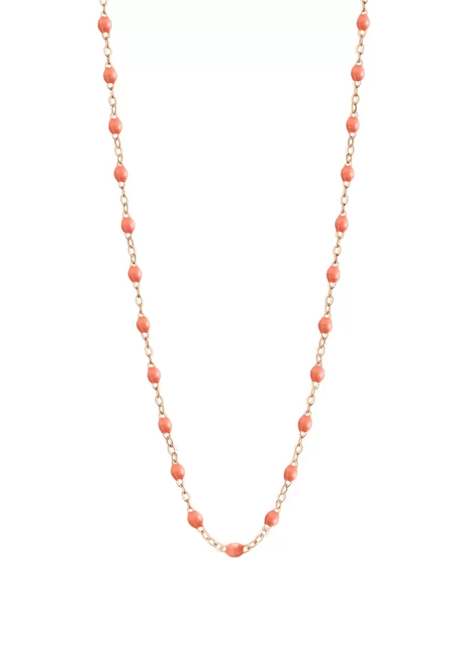 Gigi Clozeau Collier Classique Gigi Or Rose Et Résines Saumon 50cm New