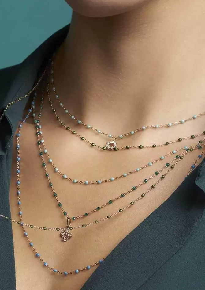 Gigi Clozeau Collier Classique Gigi Or Rose Et Résines Scarabée 42cm Discount